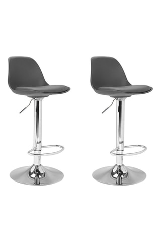 2 taburetes Karl - Gris - 63-84 cm