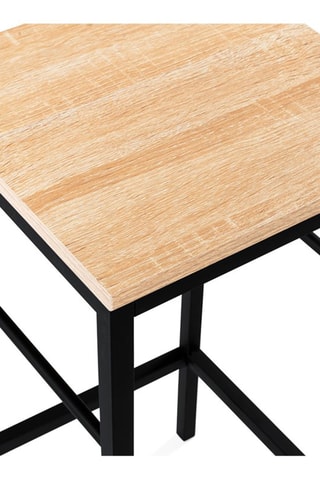 2 taburetes Memphis - 
Negro e imitación madera