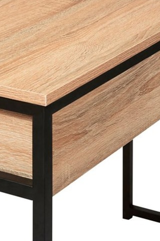 Escritorio de 1 cajón Manufacture - Imitación madera y negro