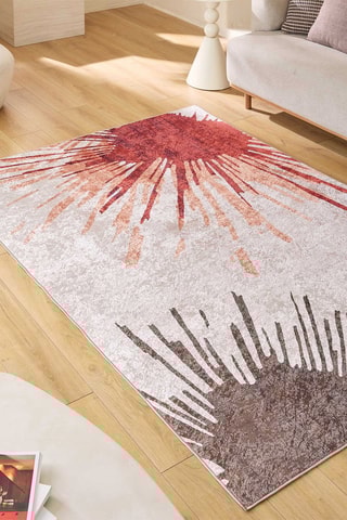 Tapis Stampa - Beige et rouge