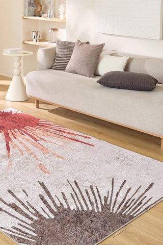 Tapis Stampa - Beige et rouge