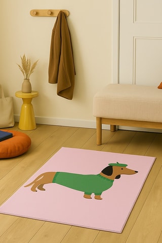 Tapis Stampa - Rose et vert 