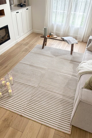 Tapis Garden - Beige et blanc