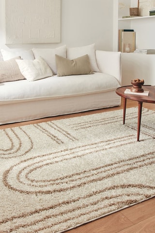 Tapis Shaggy Olympe - Beige et marron