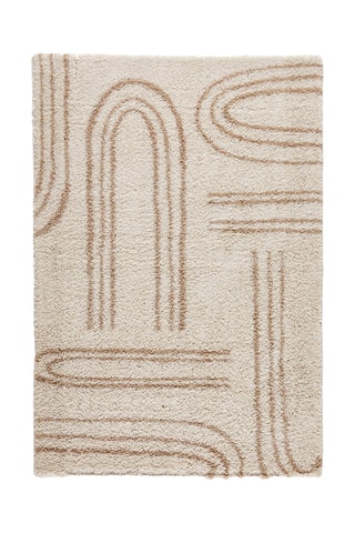 Tapis Shaggy Olympe - Beige et marron
