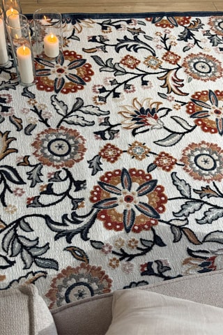 Tapis Garden - Beige et bleu