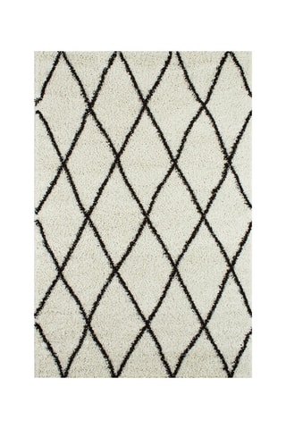 Tapis Shaggy Asma - Crème et noir