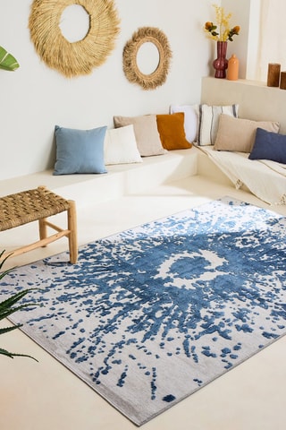 Tapis Garden - Beige et bleu