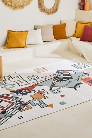 Tapis Garden - Blanc et orange