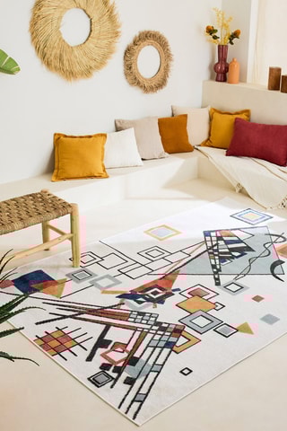 Tapis Garden - Blanc et orange