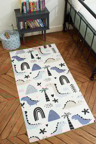 Tapis Happy 740 - Blanc et bleu