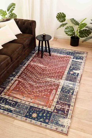 Tapis Radom - Rouge et bleu marine