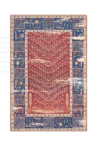 Tapis Radom - Rouge et bleu marine