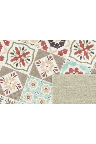 Tapis Azulejo 756 - Blanc et taupe