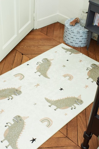 Tapis Happy - Blanc et vert