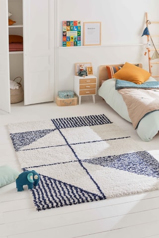 Tapis AquarelleBeige et bleu