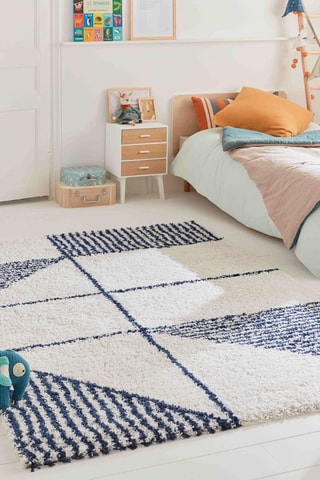 Tapis AquarelleBeige et bleu