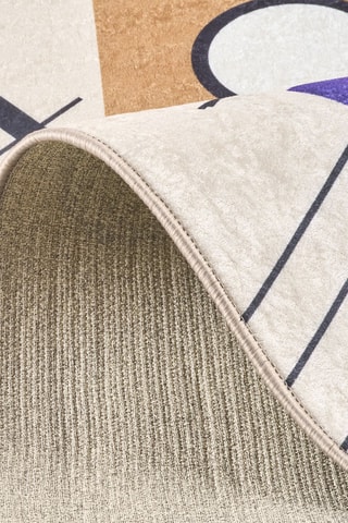 Tapis Stampa - Beige et bleu