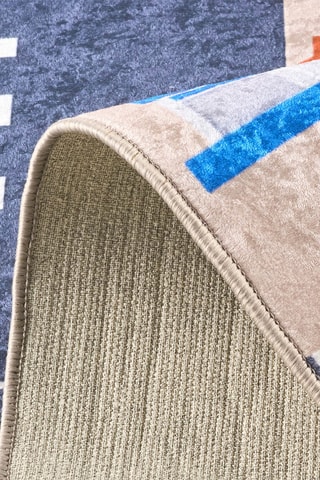 Tapis Happy - Beige et bleu