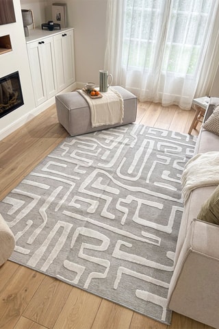 Tapis Garden - Gris et blanc