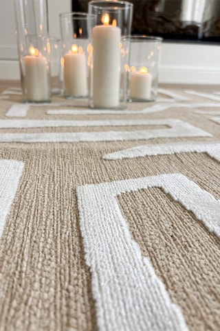 Tapis Garden - Beige et blanc