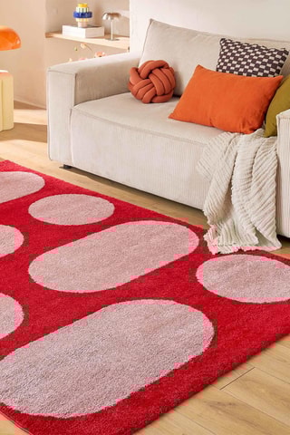 Tapis Groovy - Rouge et blanc