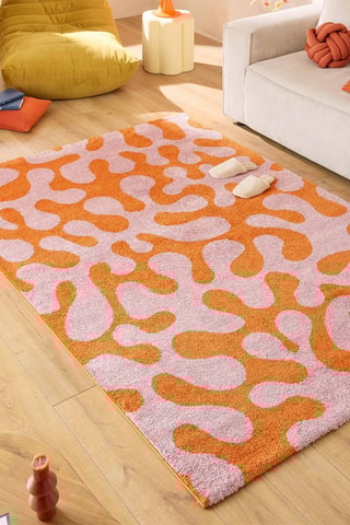 Tapis Groovy - Orange et rose