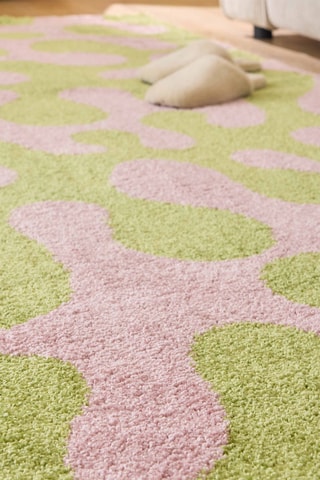 Tapis Groovy - Vert et rose