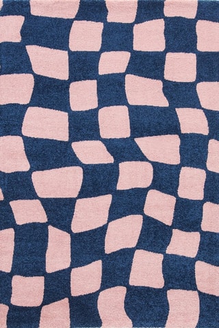 Tapis Groovy - Rose et bleu