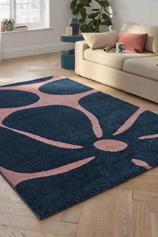 Tapis Groovy - Rose et bleu