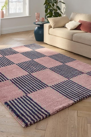 Tapis Groovy - Rose et bleu