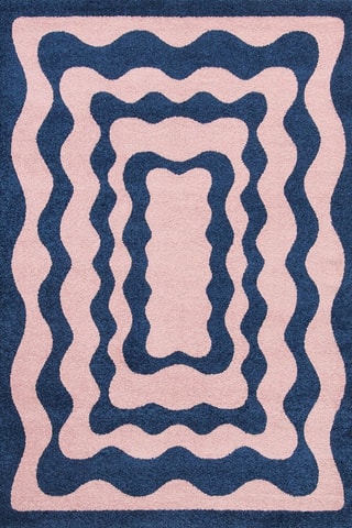 Tapis Groovy - Rose et bleu