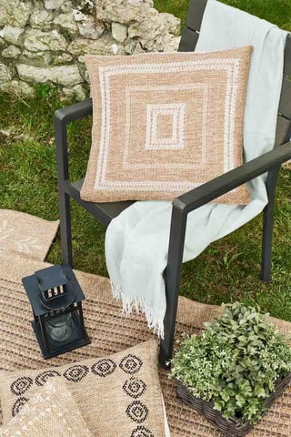 Housse de coussin Nature 8863 Blanc  et beige - 50 x 50 cm