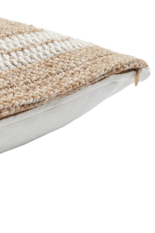 Housse de coussin Nature 8863 Blanc  et beige - 50 x 50 cm
