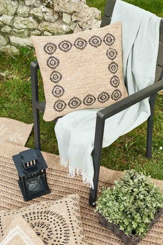 Housse de coussin Nature 8868 - Noir et beige - 50 x 50 cm