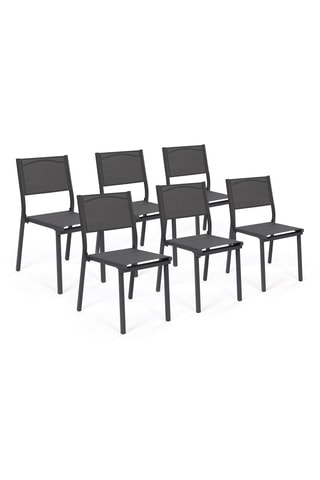 6 chaises empilables de jardin - Gris