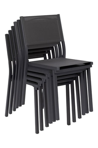 6 chaises empilables de jardin - Gris