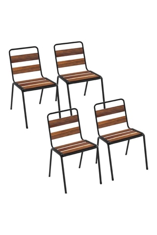 4 chaises de jardin en Acacia