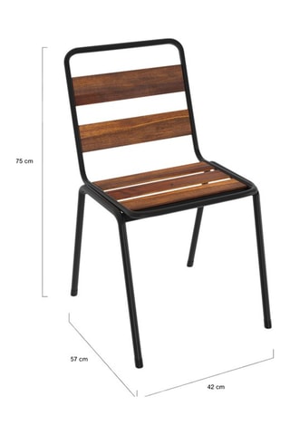 6 chaises de jardin Acacia