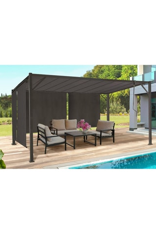 Pergola lames orientables avec 4 stores intégrés - 12 m²