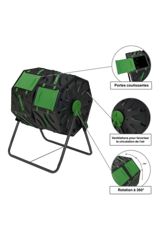 Composteur rotatif -  - 2 x 70 l