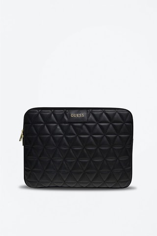 Pasta para computador Quilted - Preto - Guess