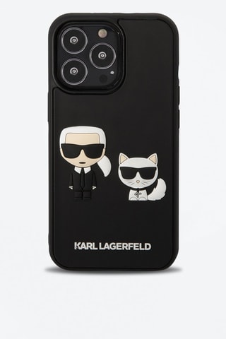  Capa Karl & Choupette para iPhone 13 Pro Max - Preto 