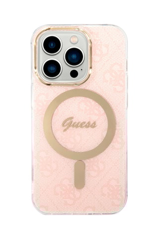 Set caricabatteria 15W Magsafe + Cover Magsafe 4G Rosa per iPhone 14 Pro Max - Guess