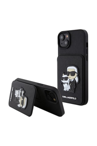 Cover Saffiano con portacarte per iPhone 15 Plus - Karl Lagerfeld