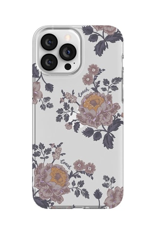 Capa TPU Moody Floral para iPhone 12 Pro Max e iPhone 13 Pro Max - Laranja e rosa - Coach