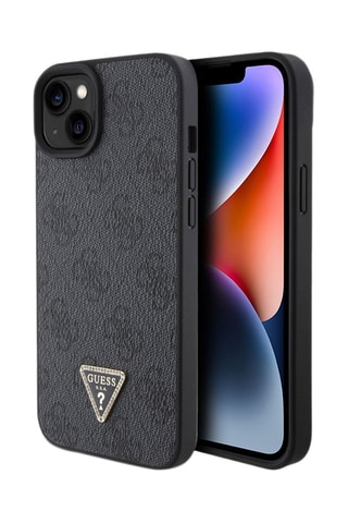 Cover Triangle Strass 4G per iPhone 15 Plus - Nero - Guess