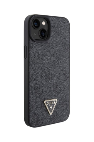 Cover Triangle Strass 4G per iPhone 15 Plus - Nero - Guess