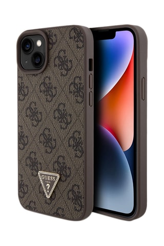 Cover Triangle Strass 4G per iPhone 15 Plus - Marrone - Guess