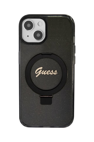 Cover TPU Ring Stand Magsafe per iPhone 15 Plus - Nero - Guess